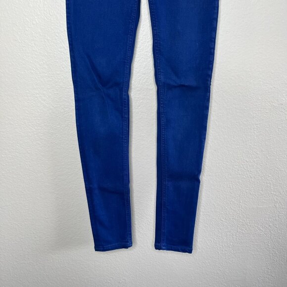 Victoria Beckham Womens Colbalt Blue Mide Rise Skinny Jeans Size 25 designer - Picture 3 of 13